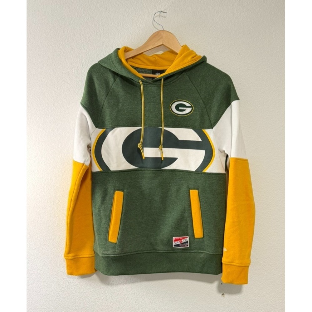 Green Bay Packers Womens M Hoodie NFL Team Apparel New Era Colorblock Pullover